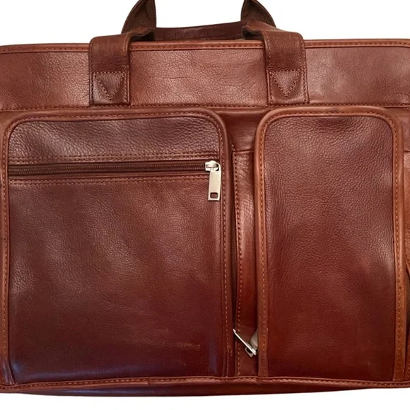 Wilsons Leather Rich Brown Men's Briefcase - Picture 3 of 8